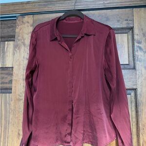 Elegant Maroon/Burgundy Button-Up Blouse